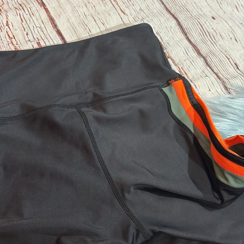 P.E Nation Orange Striped Logo High Rise Leggings Small  Like New - Picture 9 of 9